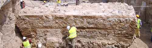 Trabajos de conservación arqueológica sobre una estructura medieval
